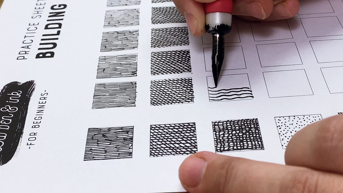 Practice Ink Drawing FREE DIp Pen and Ink Practice Sheets – Uinamo