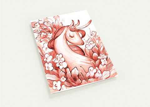 Greeting Card - Floral Unicorn